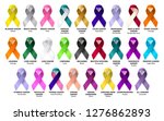 set ribbon all cancers. cancer... | Shutterstock . vector #1276862893
