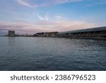 Small photo of Amsterdam, The Netherlands - 23rd of June 2023: Looking over the IJ river towards central station in Amsterdam, The Netherlands.