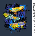 urban style modern t shirt with ... | Shutterstock .eps vector #1696337389