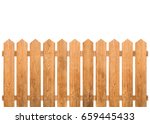 Brown Wooden Fence Isolated On...