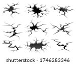 cracked holes texture. set of... | Shutterstock .eps vector #1746283346
