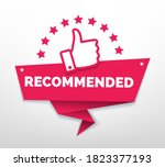 recommended with thumb up.... | Shutterstock .eps vector #1823377193