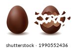 tasty chocolate egg. isolated... | Shutterstock .eps vector #1990552436