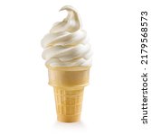 Ice cream in a waffle cone ...