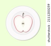apple fruit healthy diet meal.... | Shutterstock .eps vector #2111203259