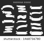 set of hand drawn ribbons  ... | Shutterstock .eps vector #1468736780
