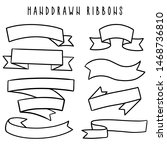 set of hand drawn ribbons  ... | Shutterstock .eps vector #1468736810