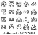 set of meeting icons  such as... | Shutterstock .eps vector #1487277023