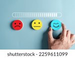 Small photo of Level of mental health assessment max positive. Thinking boost energy or fresh wellness emotion with bar, child wellness,world mental health day lifestyle of life concept.