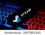 In this photo the logo of steam ...