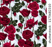 Seamless Pattern Of Red Flowers ...
