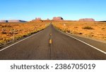 Small photo of Iconic monument valley road diminishing perspective