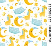 cute baby seamless pattern.... | Shutterstock .eps vector #1134602333