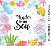 under the sea card. vector... | Shutterstock .eps vector #687569200