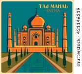 Vintage Poster Of Taj Mahal In...