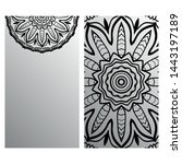 templates card with mandala... | Shutterstock .eps vector #1443197189