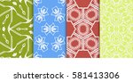 set of geometric seamless... | Shutterstock .eps vector #581413306