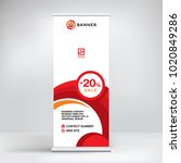banner  roll up design  red... | Shutterstock .eps vector #1020849286