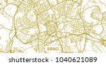 detailed vector map of brno in... | Shutterstock .eps vector #1040621089