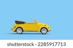 Model of yellow retro toy car...