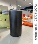 Small photo of A cheap tumblr at the office. Heat resistant and cold resistant for minimum 8 hours. Spill-proof and non-leaking. Tumblr for iced coffee, iced tea, hot coffee, hot tea, and water.