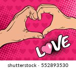Love. Pop Art Background With...