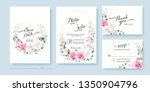 floral wedding invitation card  ... | Shutterstock .eps vector #1350904796