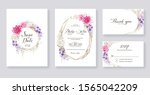 set of wedding invitation card  ... | Shutterstock .eps vector #1565042209