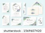 set of greenery wedding... | Shutterstock .eps vector #1569607420