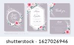 set of floral wedding... | Shutterstock .eps vector #1627026946