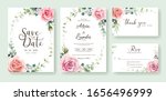floral wedding invitation  save ... | Shutterstock .eps vector #1656496999