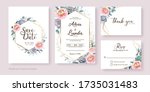 floral wedding invitation  save ... | Shutterstock .eps vector #1735031483