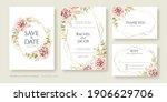 set of floral wedding... | Shutterstock .eps vector #1906629706
