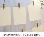 mockup hanging white blank... | Shutterstock . vector #1951811893
