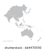map of asia pacific. | Shutterstock .eps vector #664470550