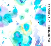 blue watercolor hand painted... | Shutterstock . vector #1417350383