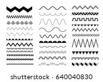 set of seamless zigzag and wave ... | Shutterstock .eps vector #640040830