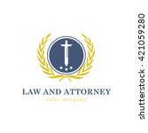 law and attorney logo template   | Shutterstock .eps vector #421059280