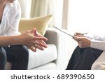 Healthcare concept of professional psychologist doctor consult in psychotherapy session or counsel diagnosis health.