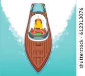 beautiful girl on a boat. sea... | Shutterstock .eps vector #612313076