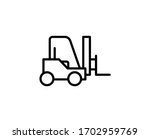 Forklift Flat Icon. Single High ...