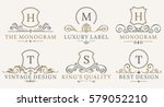 retro royal vintage shields... | Shutterstock .eps vector #579052210