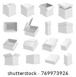  blank packing box on white... | Shutterstock . vector #769973926