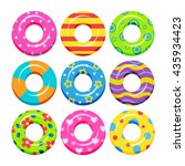 Colorful Swim Rings Icon Set ...