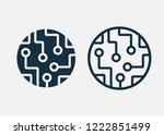  ircuit board icon isolated on... | Shutterstock .eps vector #1222851499