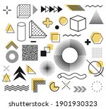 memphis  set of abstract... | Shutterstock .eps vector #1901930323