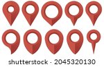 red realistic map pointer.... | Shutterstock .eps vector #2045320130