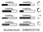 set of loading icons  load... | Shutterstock .eps vector #2086923733