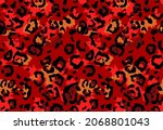 seamless jaguar fur pattern.... | Shutterstock .eps vector #2068801043