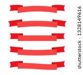 vector red ribbon banners set.... | Shutterstock .eps vector #1328149616